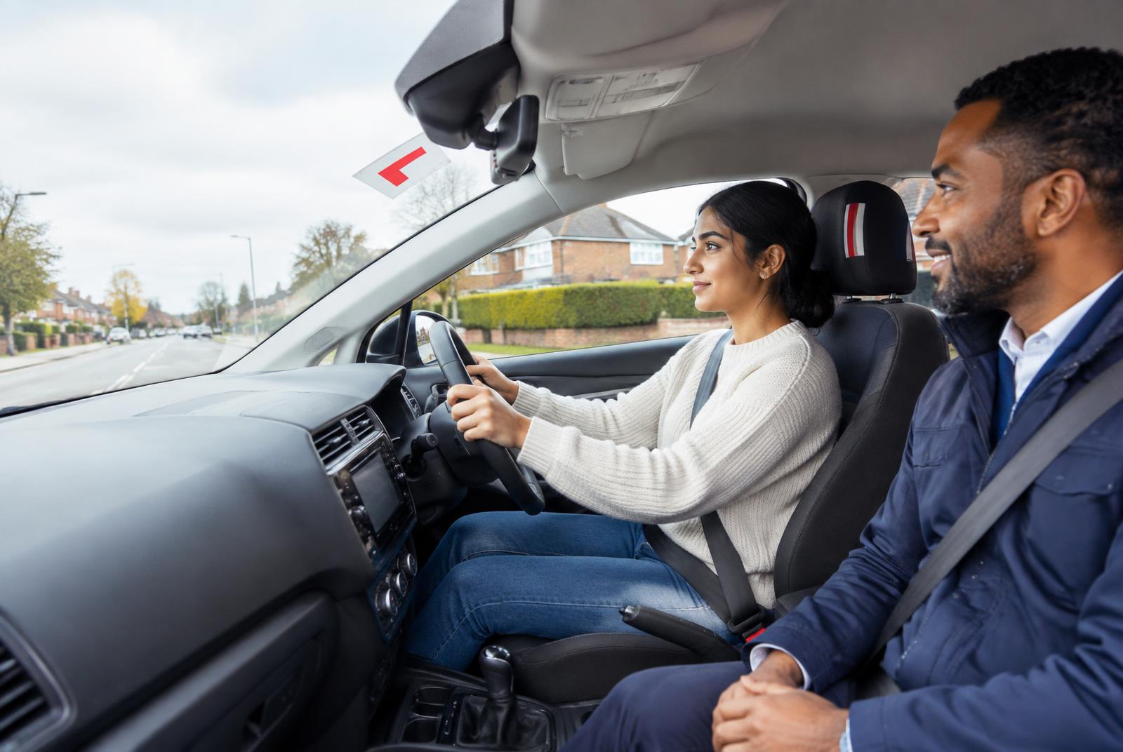 A Nationwide learner driver taking a lesson with a professional instructor